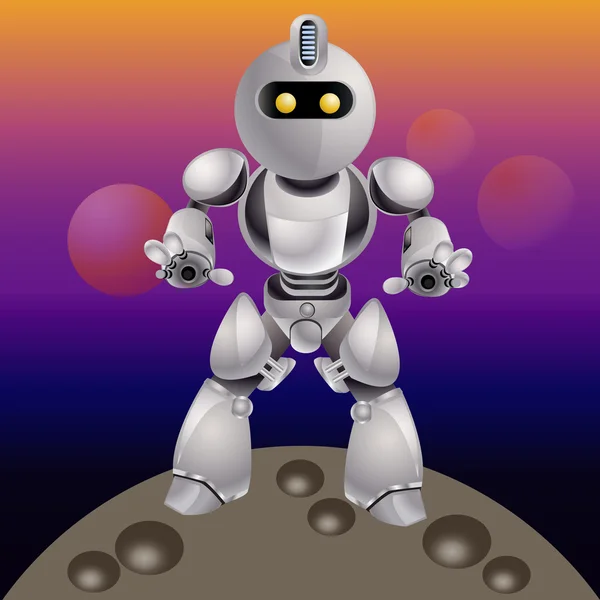 Clipart robot métallique — Image vectorielle