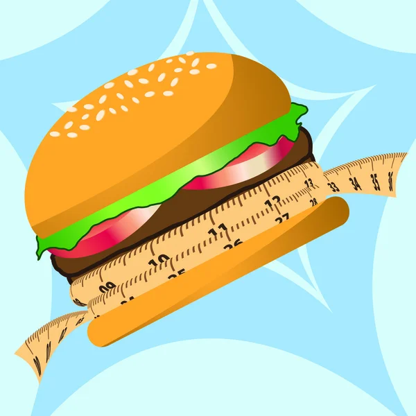 Fattening hamburger clipart — Stock Vector