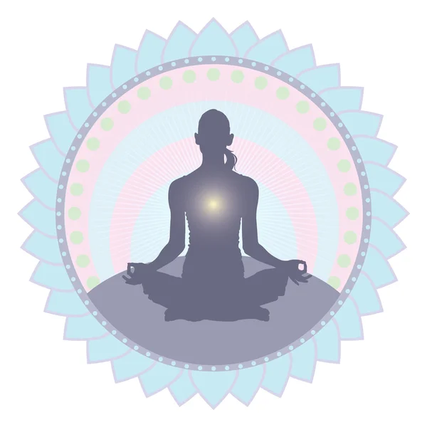 Lotus position yoga vecteur — Image vectorielle