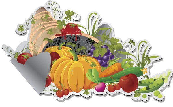 Adesivo ringraziamento pellegrino clipart — Vettoriale Stock