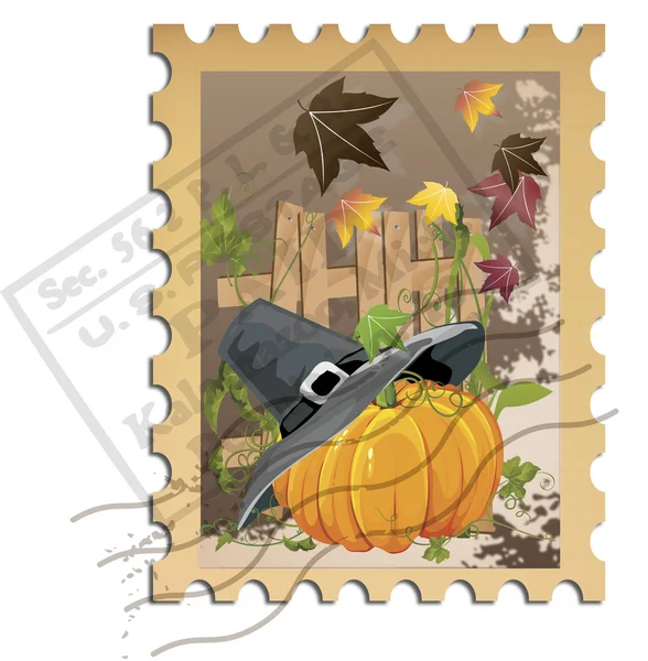 Clip art du timbre de Thanksgiving — Image vectorielle