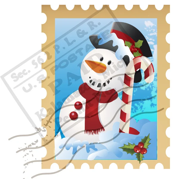 Holiday stamp vector — Stock Vector