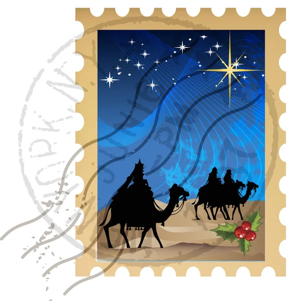 Кліп-арт різдвяної поштової марки — стоковий вектор