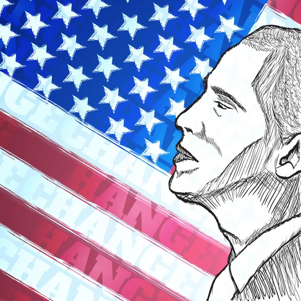 Vektor Präsidentschaftskandidat Barack Obama — Stockvektor