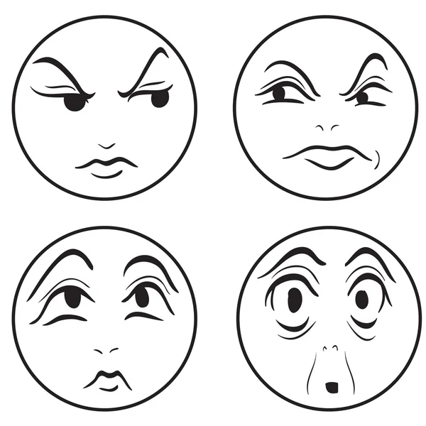 Набір векторів виразів обличчя — стоковий вектор