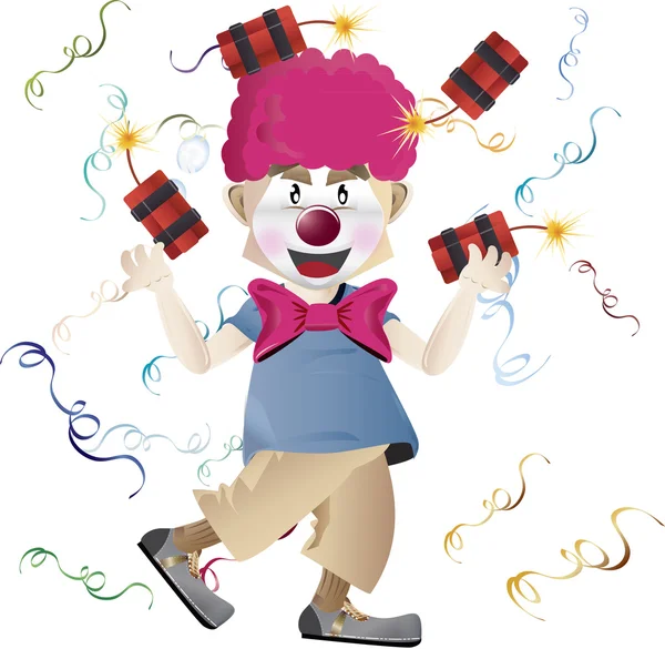 Effectuer clown au carnaval vecteur — Image vectorielle