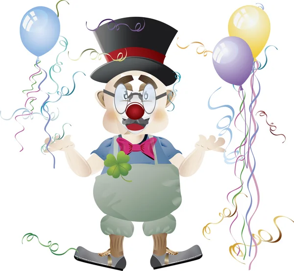 Een clown die ballonnen vector — Stockvector