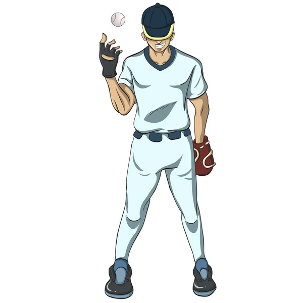 Clip art giocatore di baseball — Vettoriale Stock