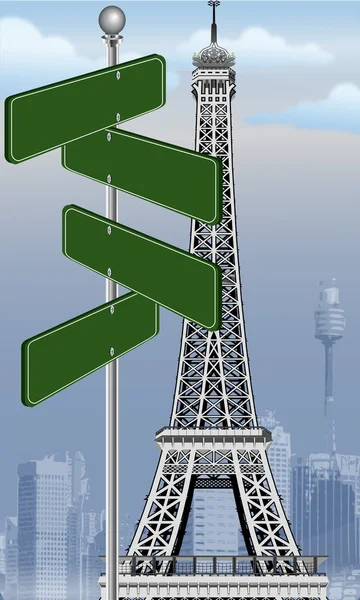 Sinalização rodoviária vetorial em Paris — Vetor de Stock