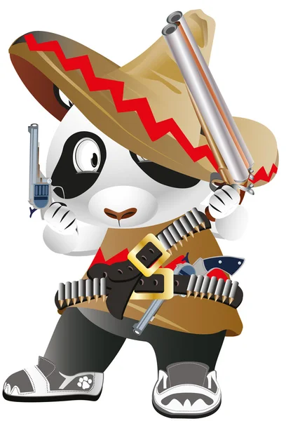 Vector panda vaquero — Archivo Imágenes Vectoriales