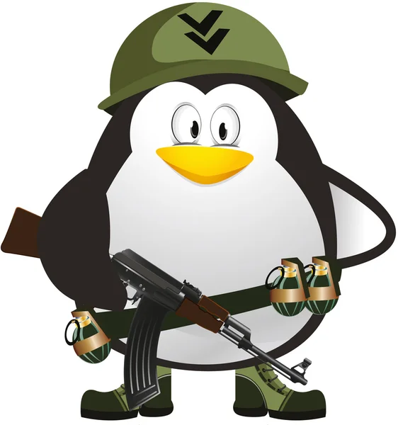 兵士ペンギン ベクトル — ストックベクタ