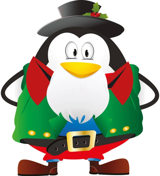 Noel penguin vector — Stock Vector