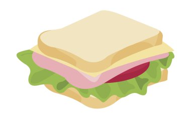 Gıda - izometrik sandviç simgeler