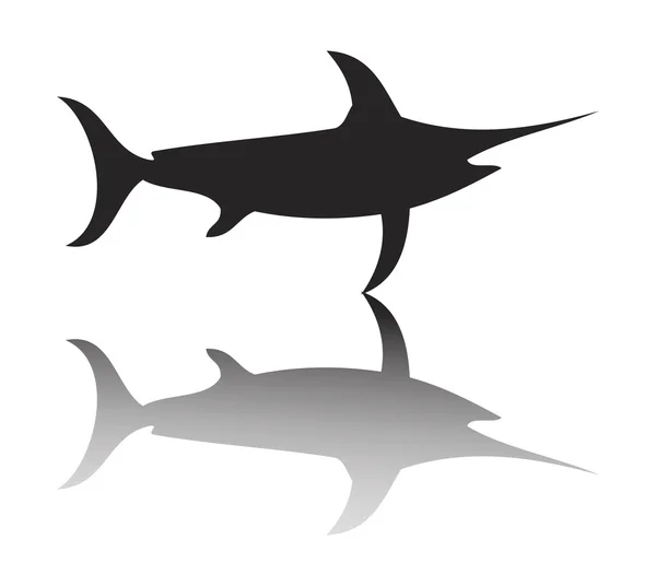 Ballenas delfines, tiburones y peces vector — Vector de stock