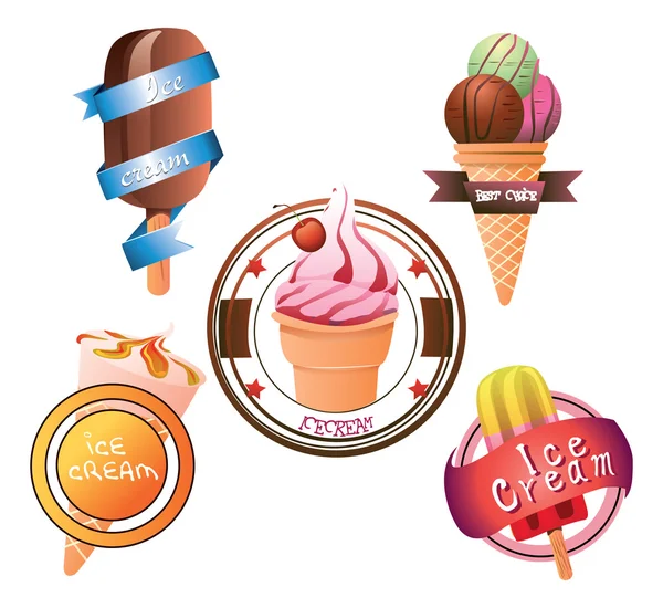 Dessert ijs illustraties — Stockvector