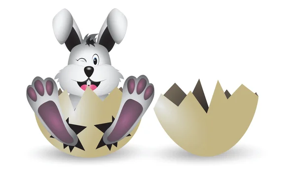 Ovos de Páscoa e coelhos modelados — Vetor de Stock