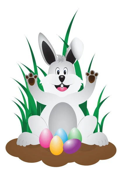 带图案的复活节彩蛋和兔子 — 图库矢量图片