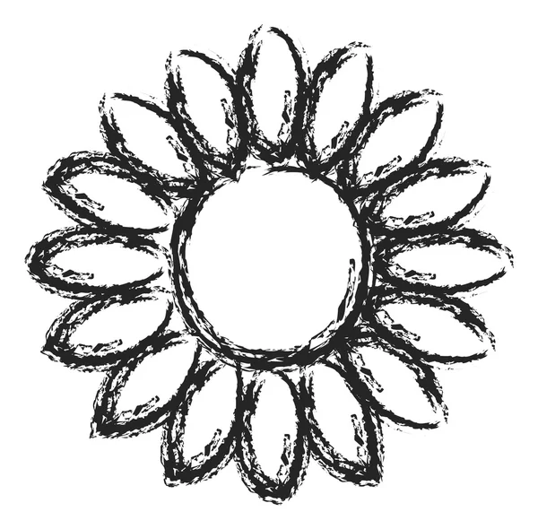 Illustration de dessin fleur de charbon de bois — Image vectorielle