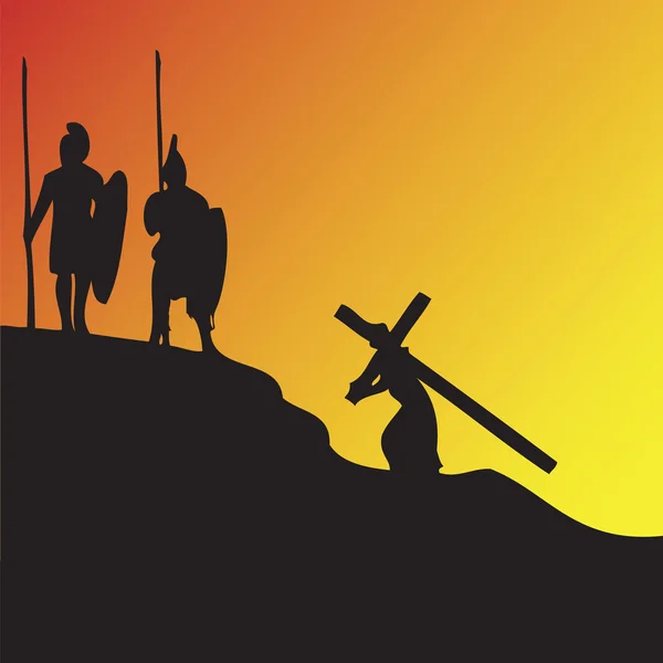 站的十字架复活节插图 — 图库矢量图片