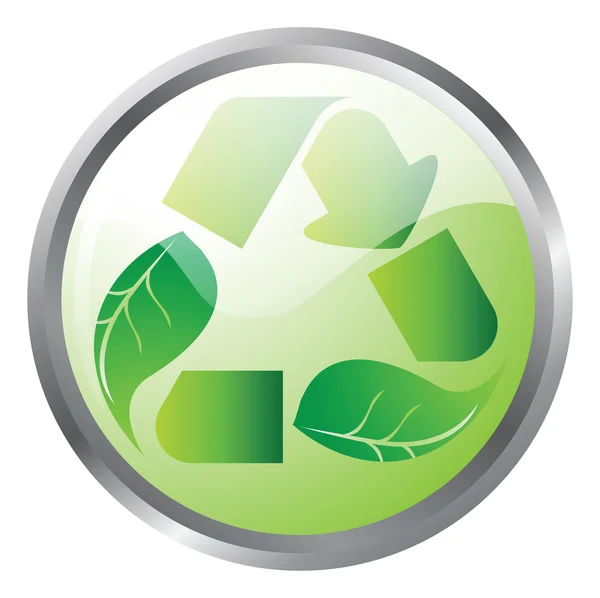 Eco friendly simbolo verde riciclo - Illustrazione — Vettoriale Stock
