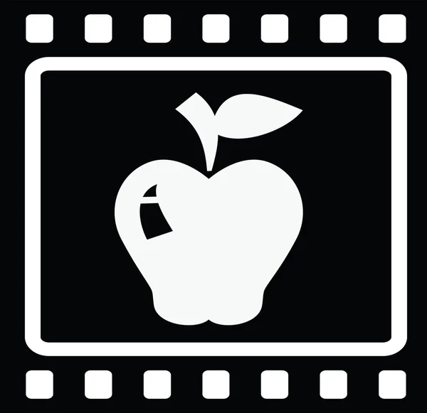 Bande de film fruits et légumes icônes — Image vectorielle