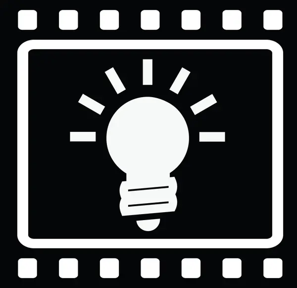 Film strip idea lightbulb icon — Stock Vector