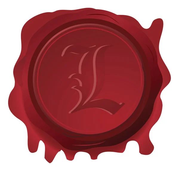 Red wax seal isolated on white — Stock Vector