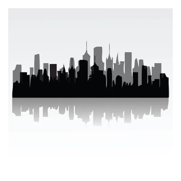 Vector negro ciudades silueta icono — Vector de stock