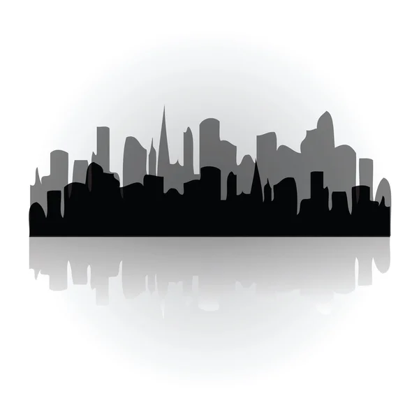 Vector negro ciudades silueta icono — Vector de stock