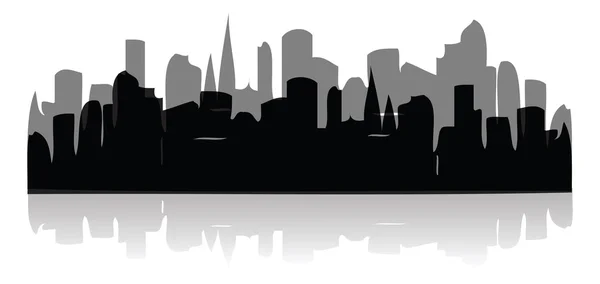 Vector negro ciudades silueta icono — Vector de stock