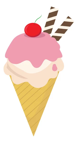 Морозиво з вишнею та фруктами — стоковий вектор