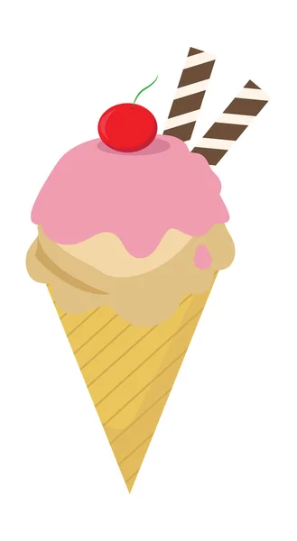 樱桃与水果冰淇淋 — 图库矢量图片