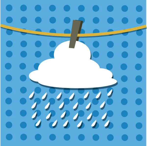 Wolken- und Regensilhouette — Stockvektor
