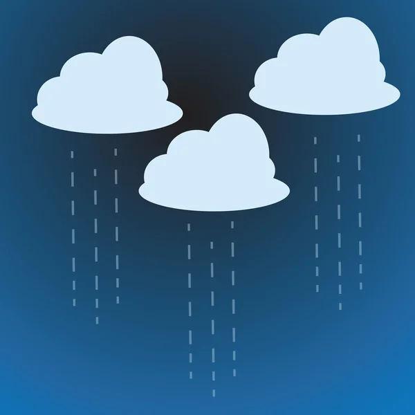 Wolken- und Regensilhouette — Stockvektor