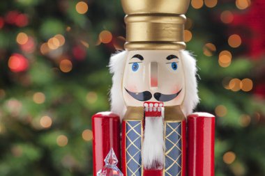 beautiful and colorful holiday nutcracker ornament decoration clipart