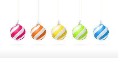 vector image of colorful christmas bulb. clipart