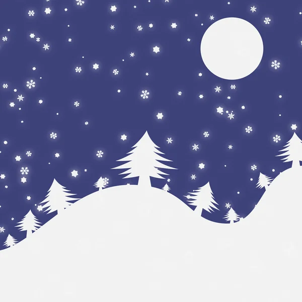 Vektorové Vánoce v noci — Stockový vektor