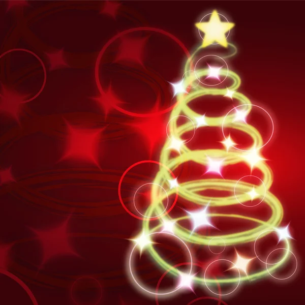 Illustraties van verlichte kerstboom — Stockvector