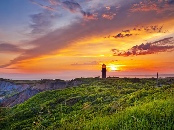 Puesta de sol en un faro — Foto de Stock