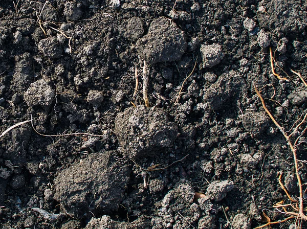 Texture rocciosa di terra nera — Foto Stock