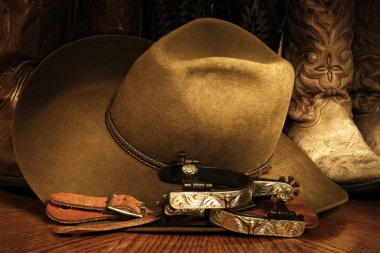 Cowboy Hat, Spurs and Boots clipart