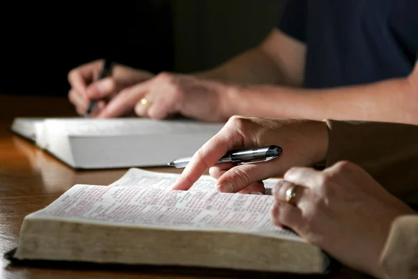 Man and Woman with Holy Bibles — Stock Photo, Image