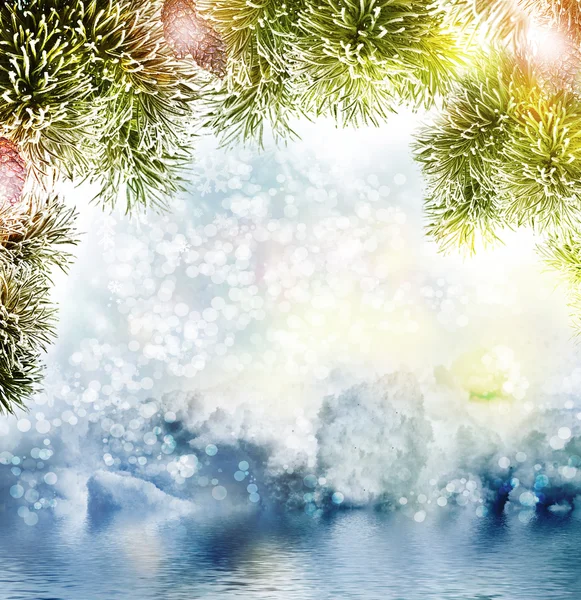Winter. Snowfall. winter Landscape. Abstract winter christmas background. winter forest — Stock Photo, Image
