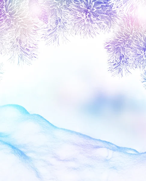 Paisaje invernal. Árboles cubiertos de nieve. fondo de Navidad — Foto de Stock