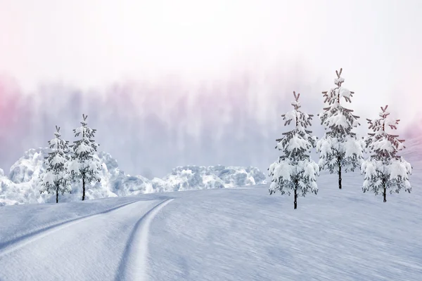 Bosque de invierno. Paisaje invernal. Árboles cubiertos de nieve —  Fotos de Stock