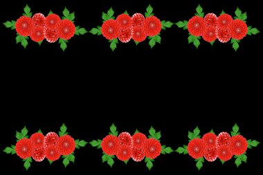 Çiçekler dahlias buket. Siyah arka plan üzerine izole çiçekler