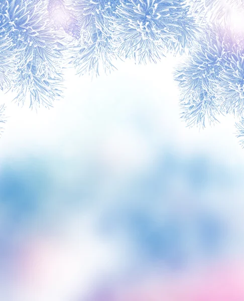 Winterlandschaft. schneebedeckte Bäume. Weihnachtlicher Hintergrund — Stockfoto