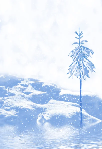 Foresta nel gelo. Paesaggio invernale. Alberi innevati. — Foto Stock