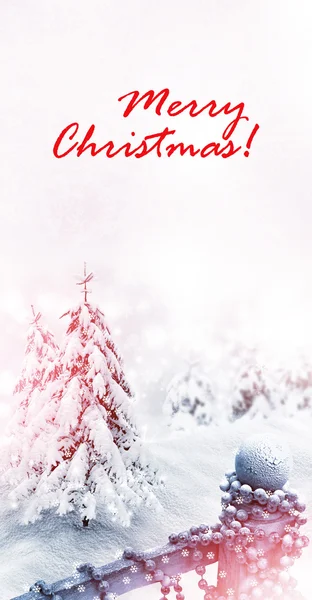 Christmas card. Winter landscape. Snow covered trees — Stock Photo, Image