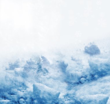 Geçmişi. Kış manzarası. Karların dokusu.